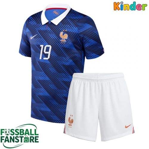 Frankreich Theo Hernandez #19 Replik Heimtrikot Kinder WM 2026 Kurzarm (+ Kurze Hosen)